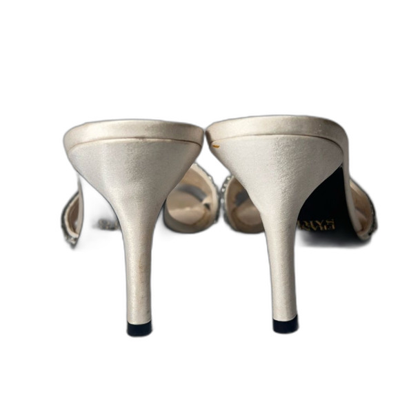 Franco Sarto heels size‎ 10 slip on rhinestones ivory color - Picture 6 of 11